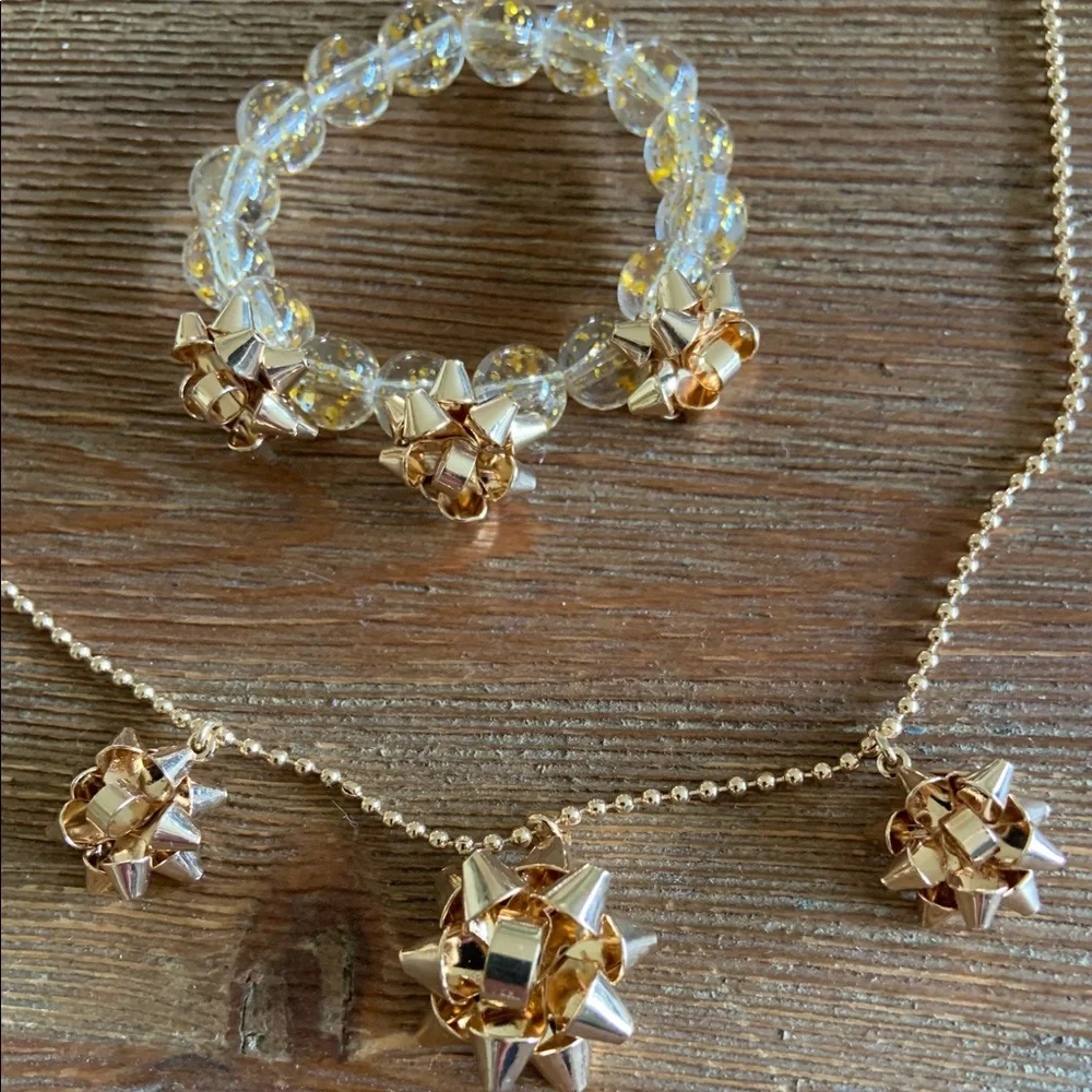 CrewCuts Girls bow necklace and bracelet set